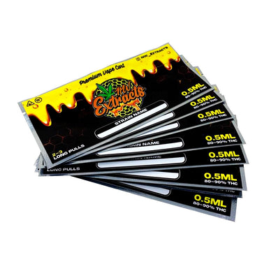 Custom Vape Device / Pre-Roll Mylar Sticker Bags - 50pcs / Single Seal / Gloss