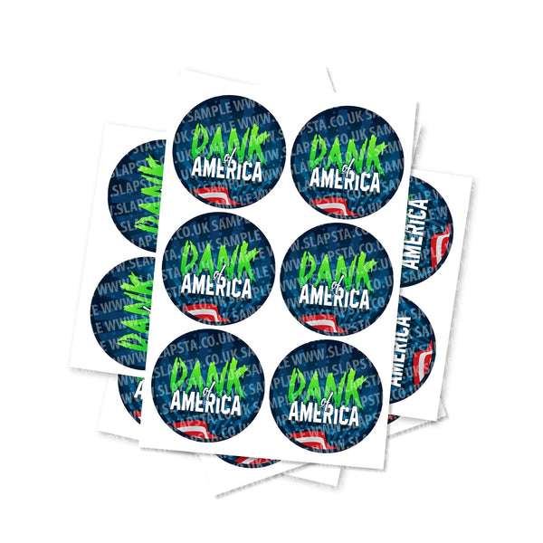 Dank Of America Circular Stickers - SLAPSTA