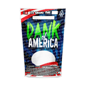 Dank Of America Mylar Pouches Pre-Labeled