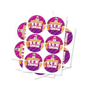 Deep Fried Ice Cream Circular Stickers