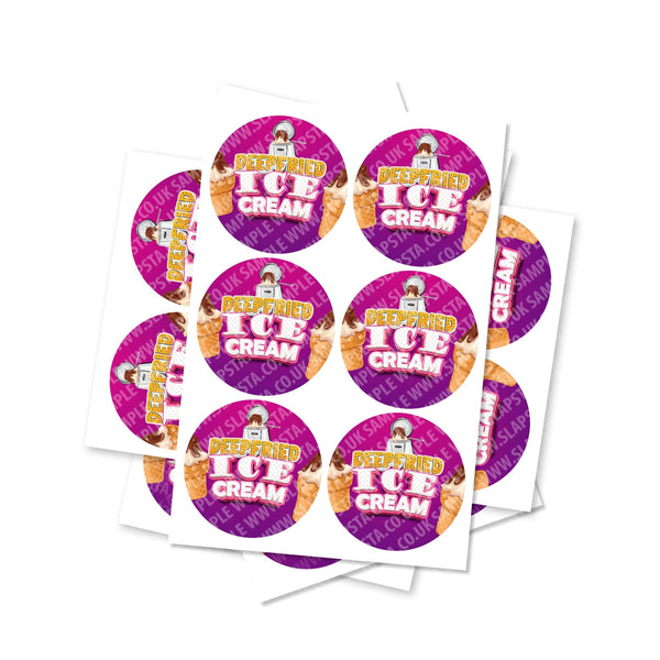 Deep Fried Ice Cream Circular Stickers - SLAPSTA