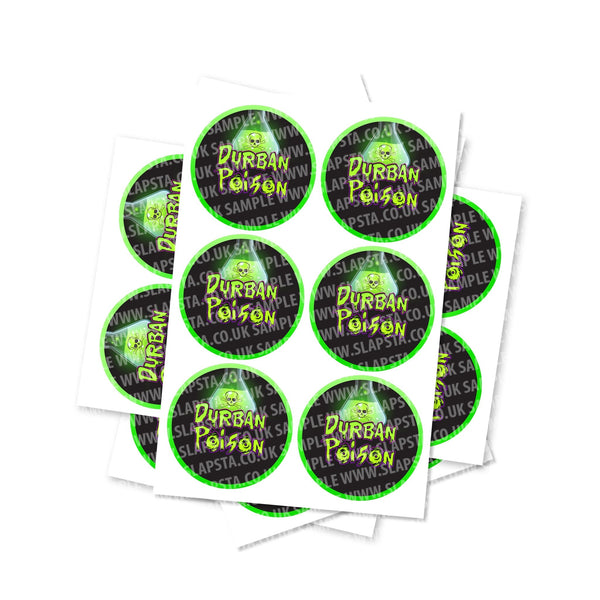 Durban Poison Circular Stickers - SLAPSTA
