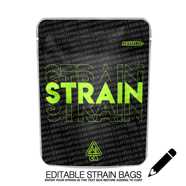 Editable Strain Mylar Pouches Pre-Labeled - SLAPSTA