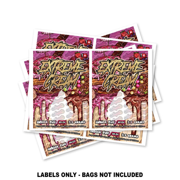 Extreme Cream Mylar Bag Labels ONLY - SLAPSTA