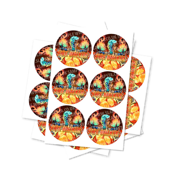 Fire Walker Circular Stickers - SLAPSTA