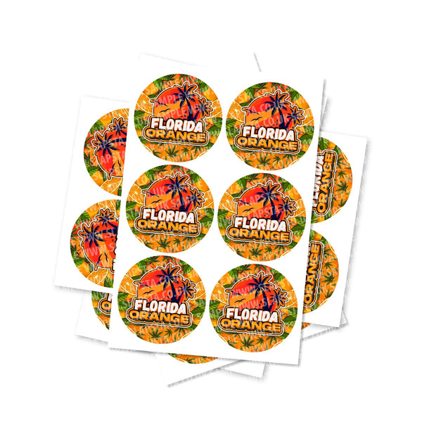 Florida Orange Circular Stickers - SLAPSTA