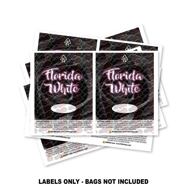 Florida White Mylar Bag Labels ONLY - SLAPSTA