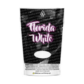 Florida White Mylar Pouches Pre-Labeled