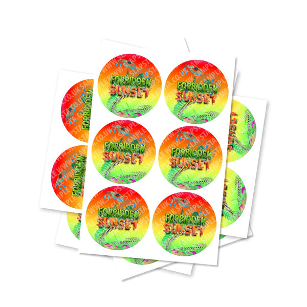 Forbidden Sunset Circular Stickers - SLAPSTA