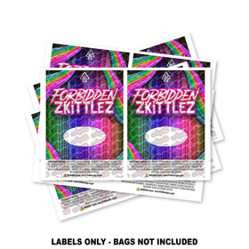 Forbidden Zkittlez Mylar Bag Labels ONLY