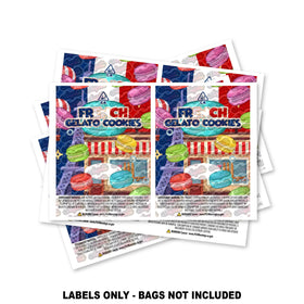 French Gelato Cookies Mylar Bag Labels ONLY