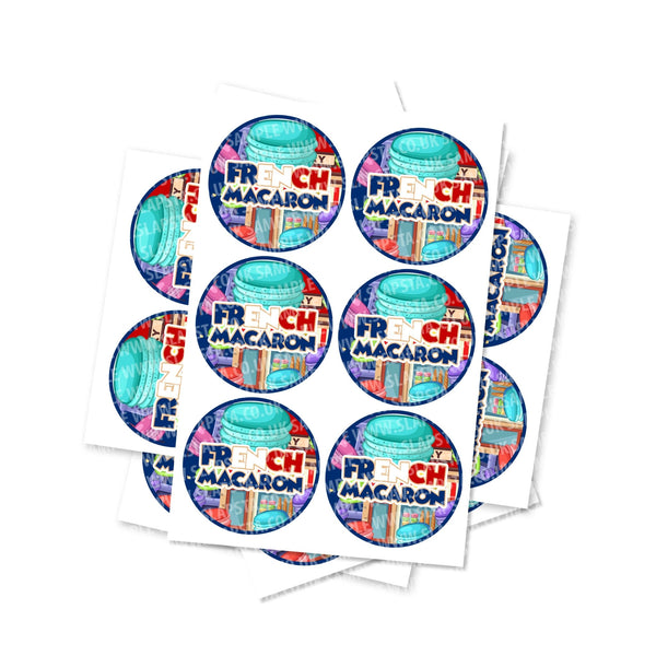 French Macaron Circular Stickers - SLAPSTA