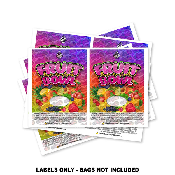 Fruit Bowl Mylar Bag Labels ONLY - SLAPSTA