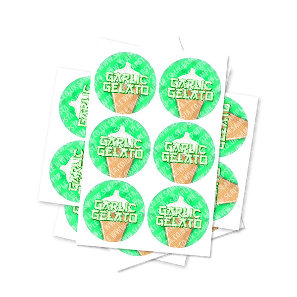 Garlic Gelato Circular Stickers - SLAPSTA
