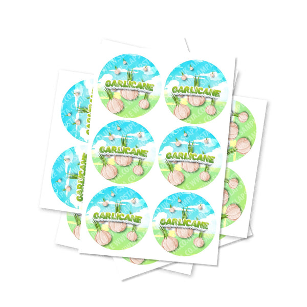 Garlicane Circular Stickers - SLAPSTA