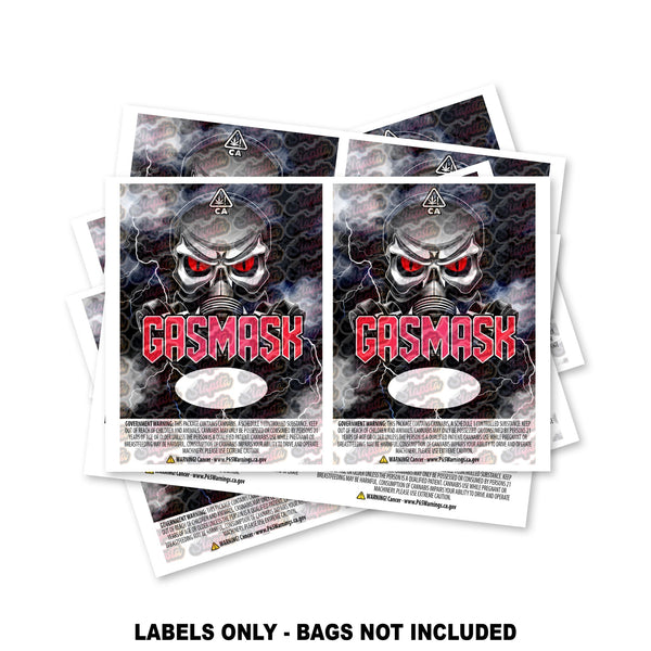 Gas Mask Mylar Bag Labels ONLY - SLAPSTA