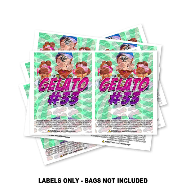 Gelato #33 Mylar Bag Labels ONLY - SLAPSTA