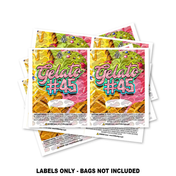 Gelato #45 Mylar Bag Labels ONLY - SLAPSTA