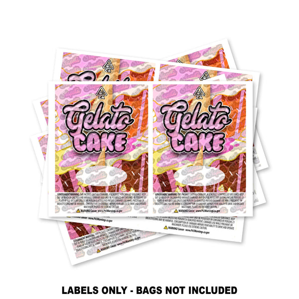 Gelato Cake Mylar Bag Labels ONLY - SLAPSTA