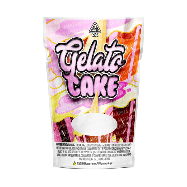 Gelato Cake Mylar Pouches Pre-Labeled - SLAPSTA