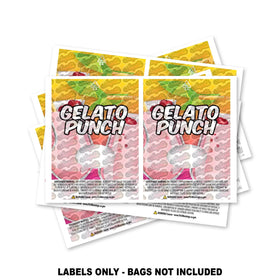 Étiquettes pour sacs Mylar Gelato Punch UNIQUEMENT