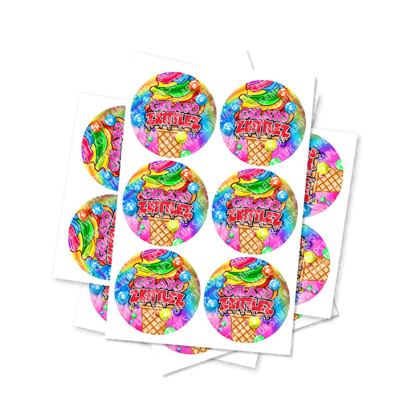 Gelato Zkittlez Circular Stickers - SLAPSTA