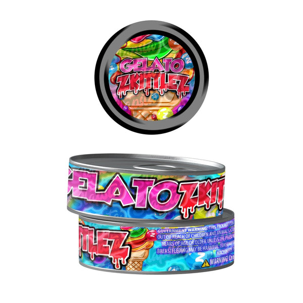 Gelato Zkittlez Pre-Labeled 3.5g Self-Seal Tins - SLAPSTA