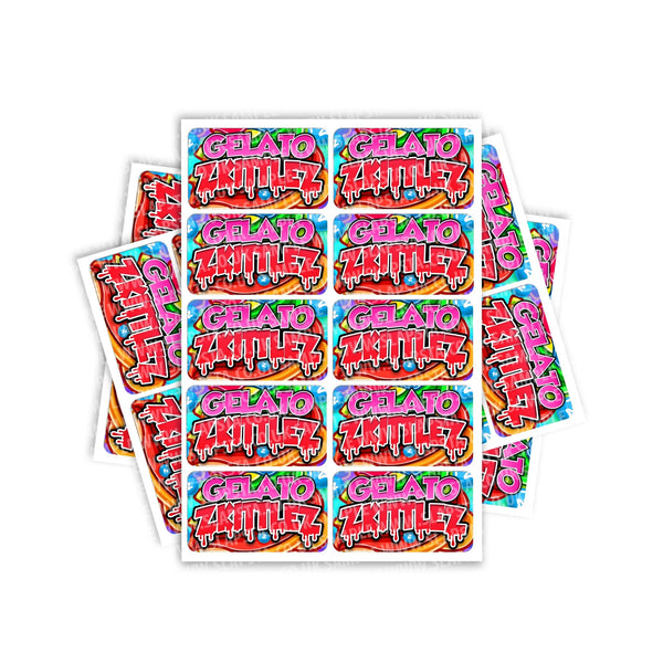 Gelato Zkittlez Rectangle / Pre-Roll Labels - SLAPSTA