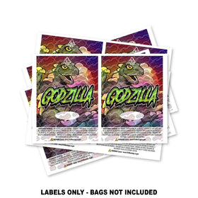 Godzilla Mylar Bag Labels ONLY