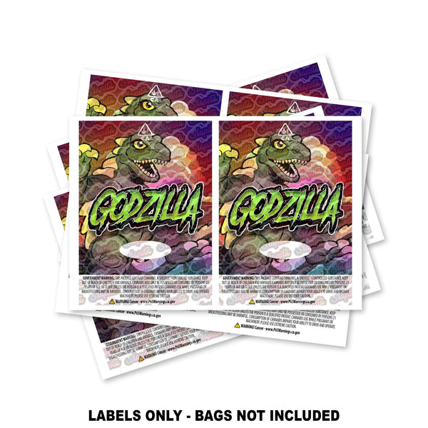 Godzilla Mylar Bag Labels ONLY - SLAPSTA