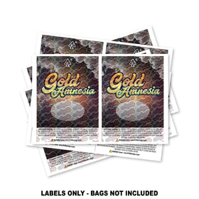 Gold Amnesia Mylar Bag Labels ONLY