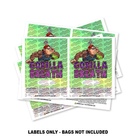Gorilla Breath Mylar Bag Labels ONLY
