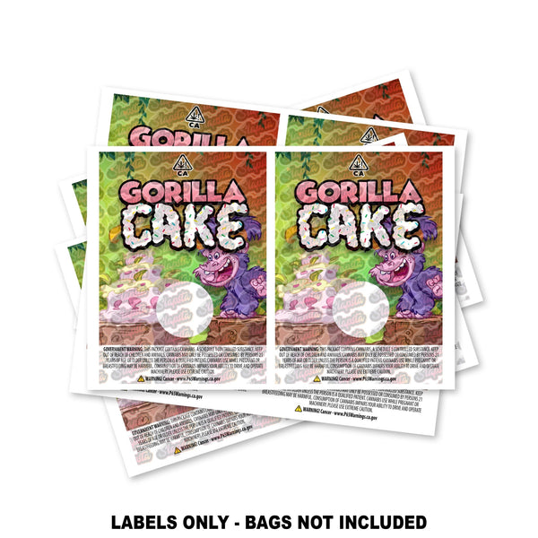 Gorilla Cake Mylar Bag Labels ONLY - SLAPSTA