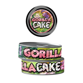 Gorilla Cake Pre-Labeled 3.5g Self-Seal Tins