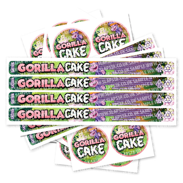 Gorilla Cake Pressitin Strain Labels - SLAPSTA