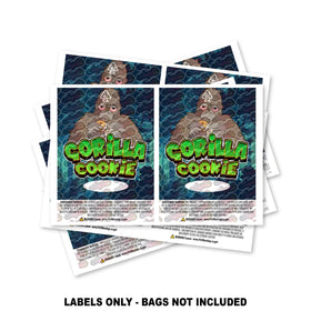 Gorilla Cookie Mylar Bag Labels ONLY
