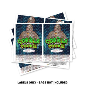 Étiquettes pour sacs Mylar Gorilla Cookie UNIQUEMENT