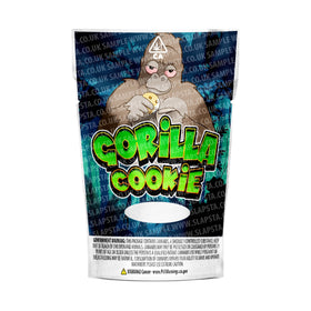 Gorilla Cookie Mylar Pouches Pre-Labeled