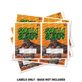 Étiquettes pour sacs Mylar Gorilla Glue #4 UNIQUEMENT