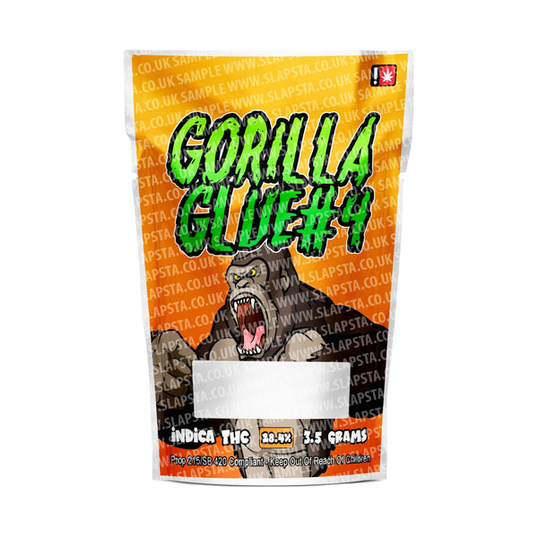 Gorilla Glue #4 Mylar Pouches Pre-Labeled - SLAPSTA