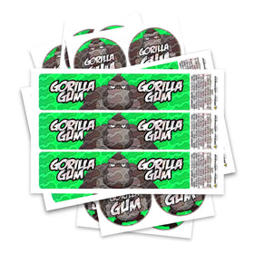 Gorilla Gum Glass Jar / Tamper Pot Label
