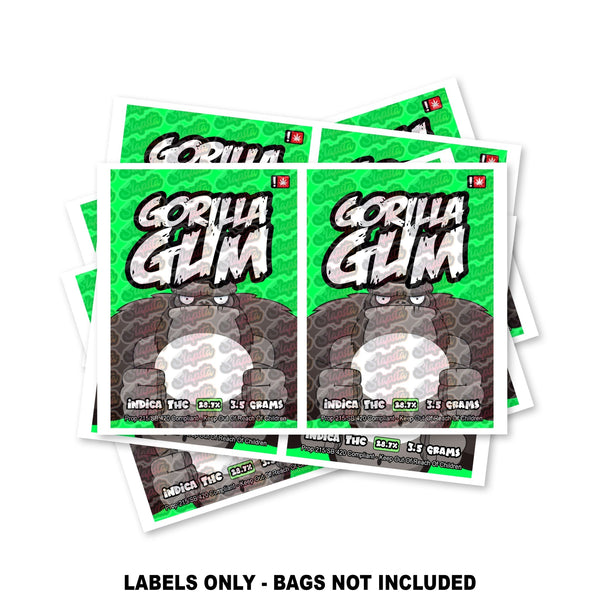 Gorilla Gum Mylar Bag Labels ONLY - SLAPSTA