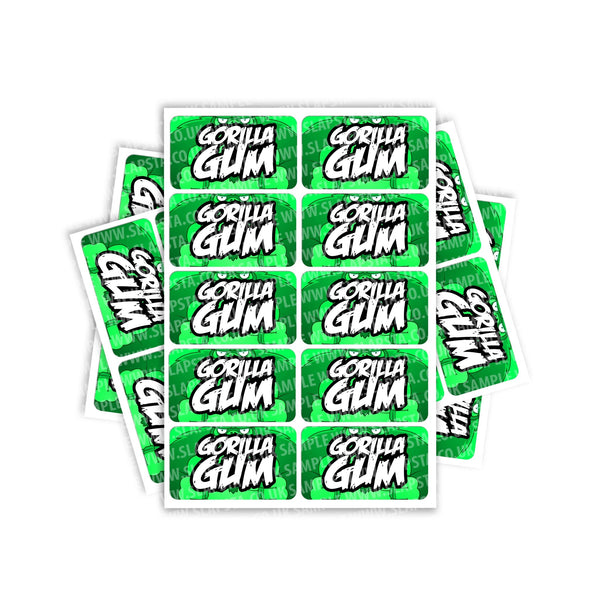 Gorilla Gum Rectangle / Pre-Roll Labels - Pre-Roll (10.16cm x 6.7cm) / 10