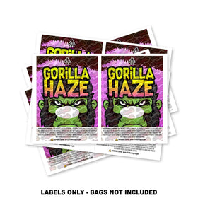 Gorilla Haze Mylar Bag Labels ONLY