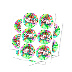 Gorilla Zkittlez Circular Stickers