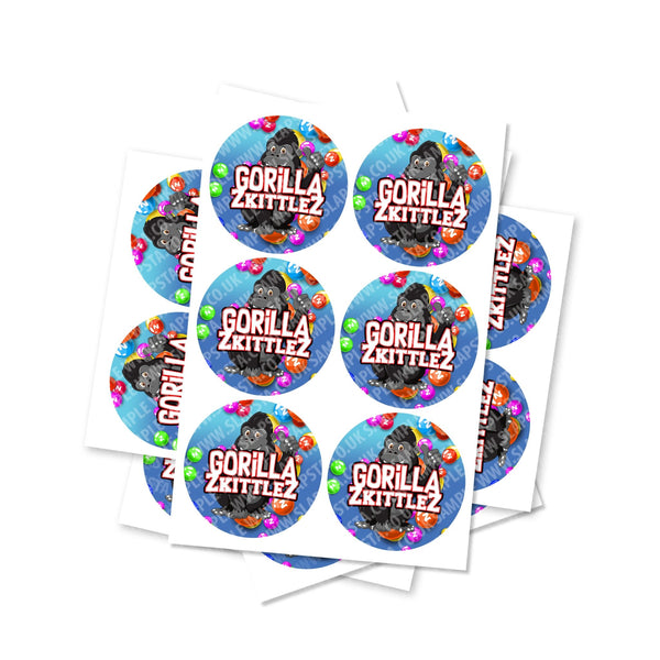 Gorilla Zkittlez Circular Stickers - SLAPSTA