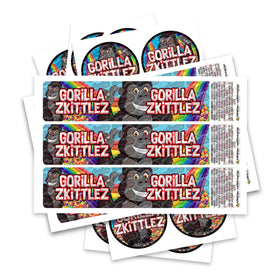 Gorilla Zkittlez Glass Jar / Tamper Pot Label