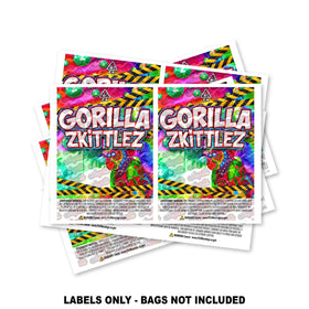 Étiquettes pour sacs Gorilla Zkittlez Mylar UNIQUEMENT