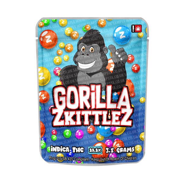 Gorilla Zkittlez Mylar Pouches Pre-Labeled - SLAPSTA