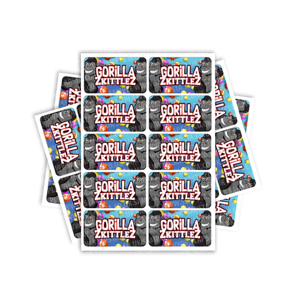 Gorilla Zkittlez Rectangle / Pre-Roll Labels - SLAPSTA